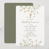 Première communion de marais Invitation florale