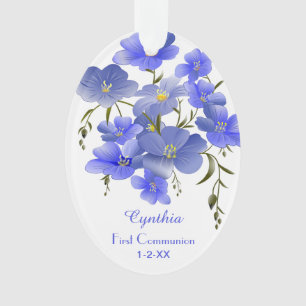 Première Communion Élégant Floral Personnalisé