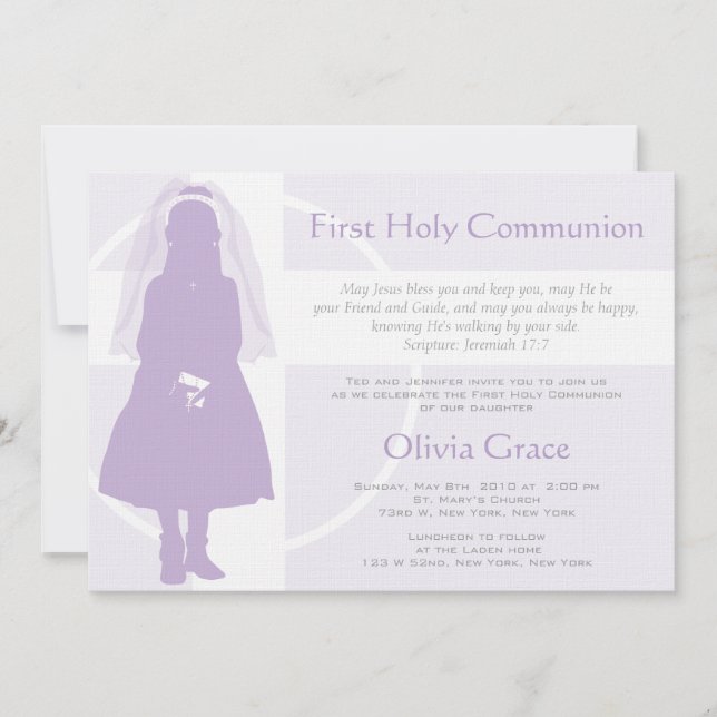 Première communion et Faire-part - Fille (Devant)