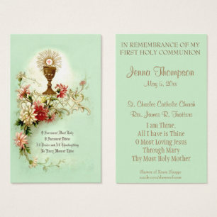 PREMIÈRE COMMUNION EUCHARISTIQUE PRIÈRE CARTE SAIN
