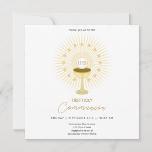 Première Communion Gold avec Invitation Chalice