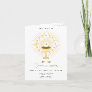Première Communion Gold avec Invitation Chalice