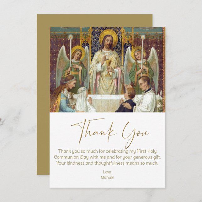 Première communion Merci Jésus avec enfants (Devant / Derrière)