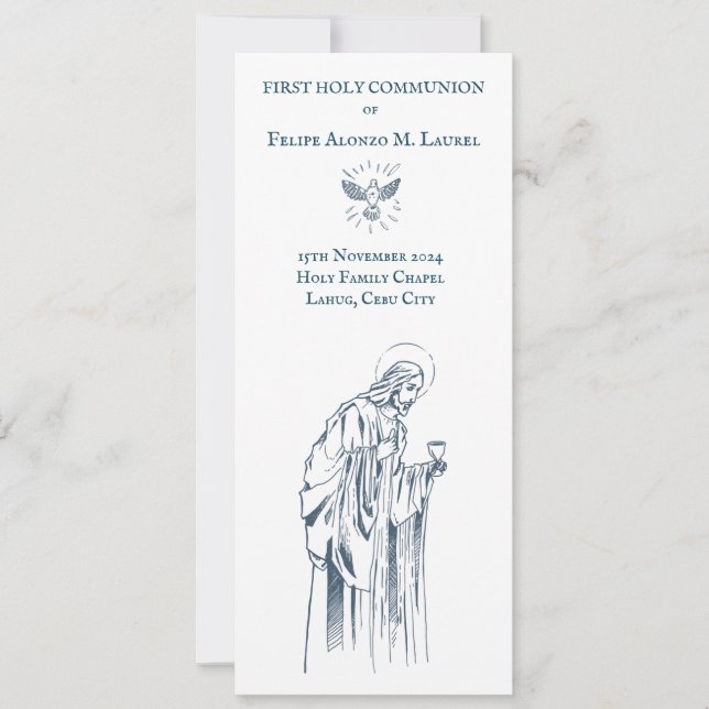 Première communion Saint souvenir et carte de priè (Devant)