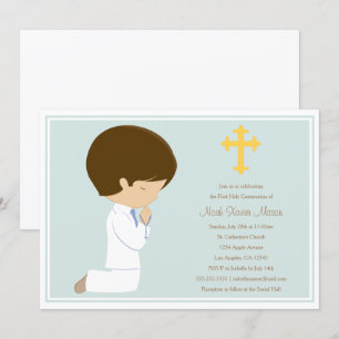 Première Communion Sainte - Bleu   Invitation