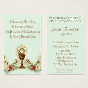 PREMIÈRE COMMUNION SOLENNELLE CARTE DE PRIÈRE EUCH