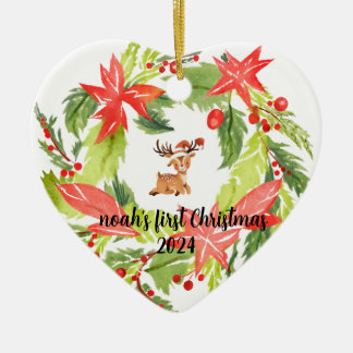 Première coutume de Noël nom de bébé ornements