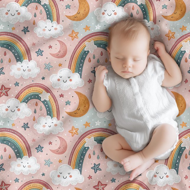 Première couverture de bébé Pastel Rainbows & Cudd (Baby’s First Blanket Pastel Rainbows & Cuddles)