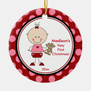 Première décoration de Noël pour bébé, fille en bo