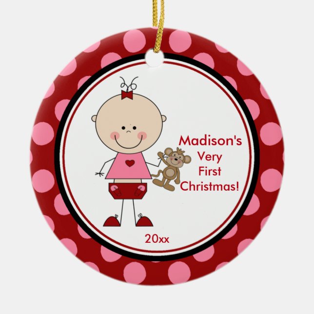 Première décoration de Noël pour bébé, fille en bo (Devant)