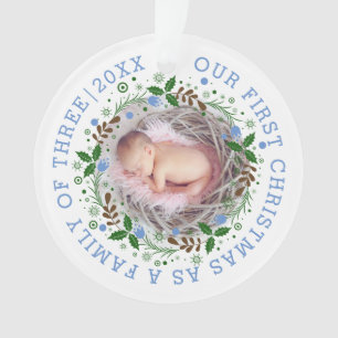 Première famille de Noël de trois couronnes photo 