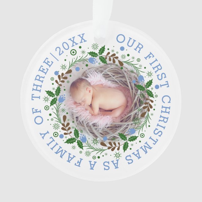 Première famille de Noël de trois couronnes photo  (devant)