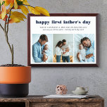 Première Fête des pères 3 - Plaque de collage phot<br><div class="desc">Collage photo avec 3 de vos photos préférées et votre texte personnalisé. Tout le libellé est modifiable et se lit actuellement "heureuse première fête des pères .. vous êtes un homme merveilleux et un père extraordinaire .. nous vous aimons tout le mot ・ [noms]". Le libellé est écrit en gros...</div>