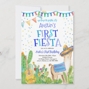 Première Fiesta Blue Mexican Boy Invitation Annive