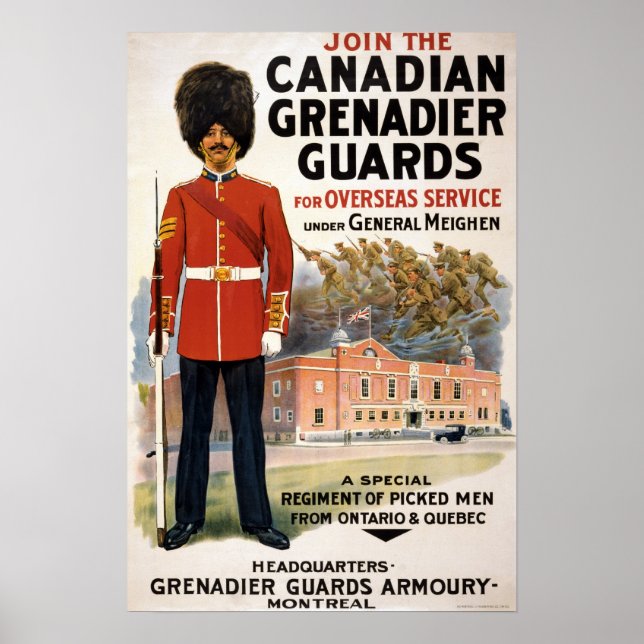 PREMIÈRE GUERRE MONDIALE POSTER CANADIEN DE RECRUT (Devant)
