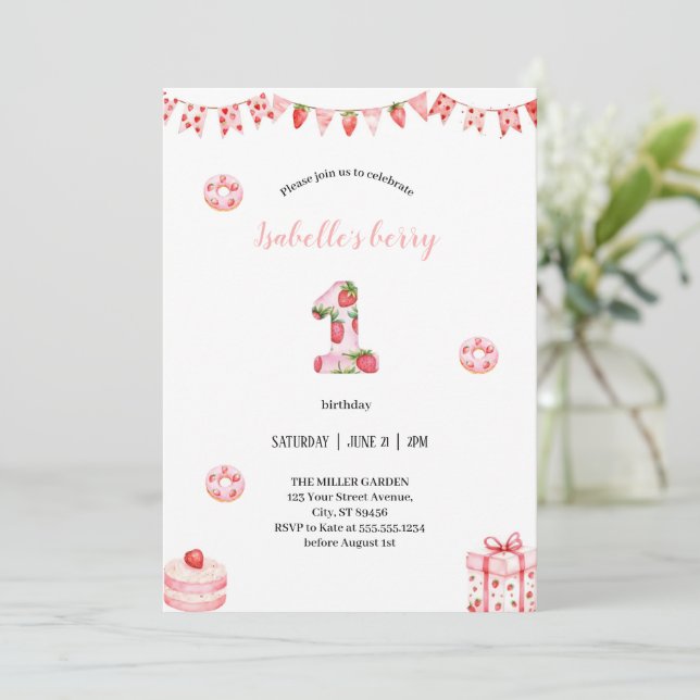 première invitation à l'anniversaire de la fraise  (Debout devant)