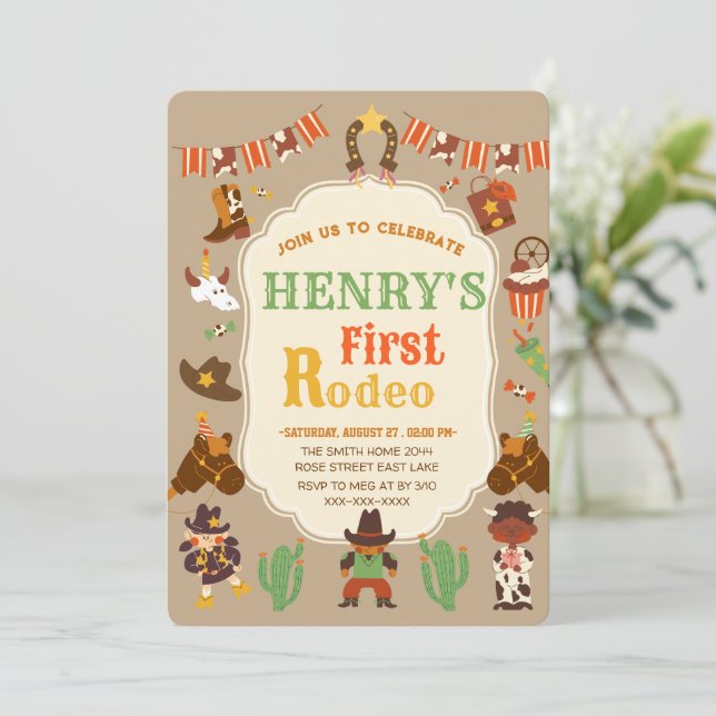'Première Invitation Anniversaire Rodéo (Debout devant)