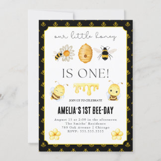 Première invitation d'anniversaire d'abeille