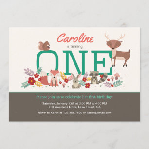 Première invitation d'anniversaire d'animaux doux