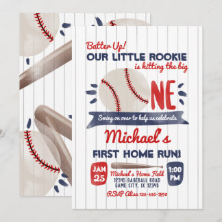 Première Invitation d'anniversaire de baseball