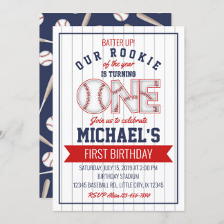 Première Invitation d'anniversaire de baseball