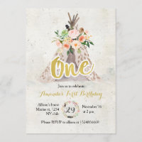 Première invitation d'anniversaire de Boho