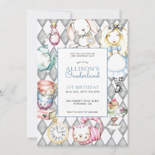 Première invitation d'anniversaire de la fille ONE