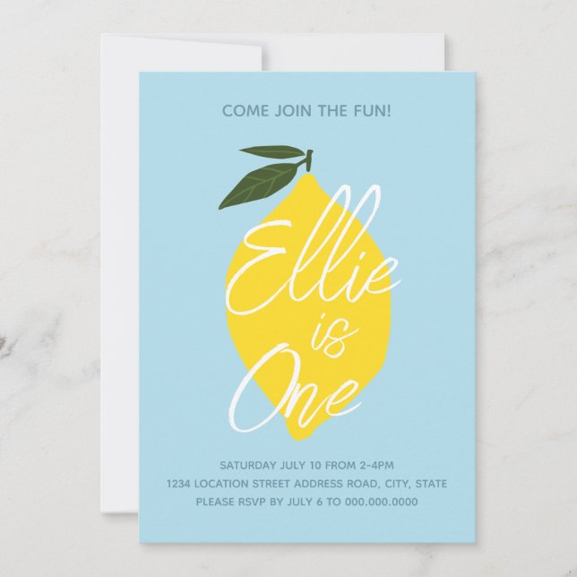 Première Invitation d'anniversaire de la limonade  (Devant)