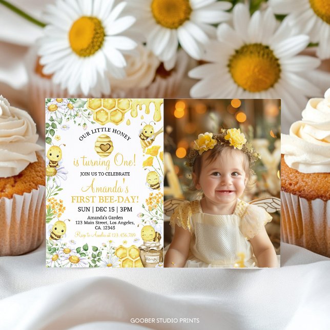 Première Invitation d'anniversaire de l'abeille à  (Créateur téléchargé)