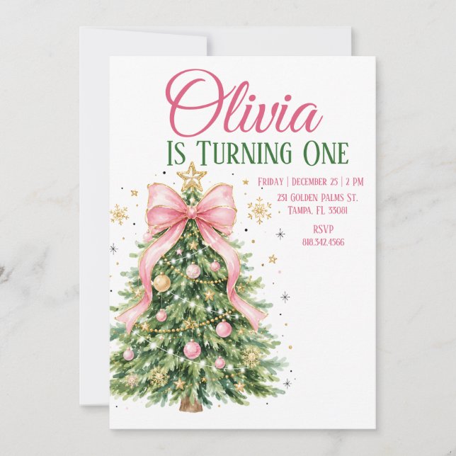Première invitation d'anniversaire de Noël  (Devant)