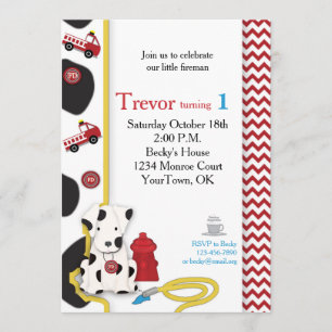 Première invitation d'anniversaire de pompier