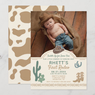 Première invitation d'anniversaire de rodéo