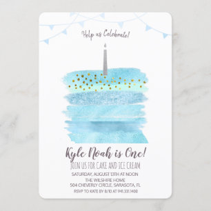 Première invitation de gâteau d'anniversaire