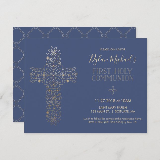 Première Invitation de la Communion, Invitation de (Devant / Derrière)