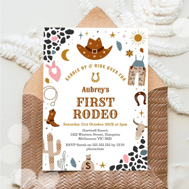 Première Invitation de Rodéo Cowboy Western pour 1 (Créateur téléchargé)