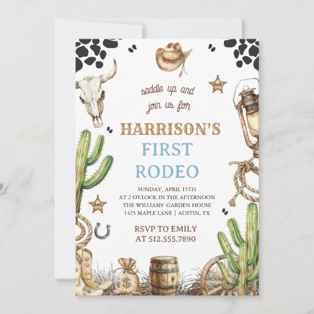 Première invitation de rodéo, ma 1re invitation de (Devant)