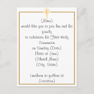 Première invitation de sainte communion