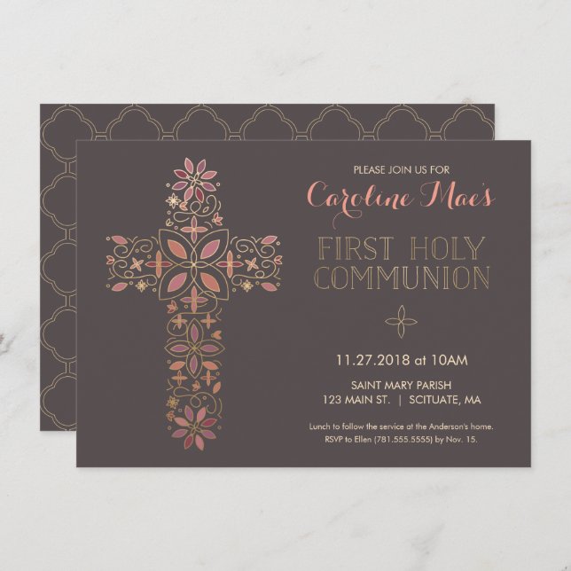 Première invitation de sainte communion, (Devant / Derrière)