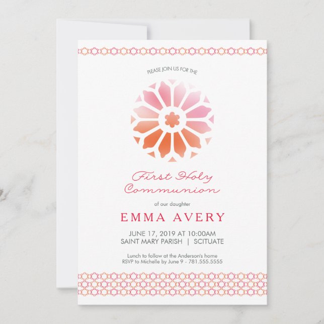 Première invitation de sainte communion, (Devant)