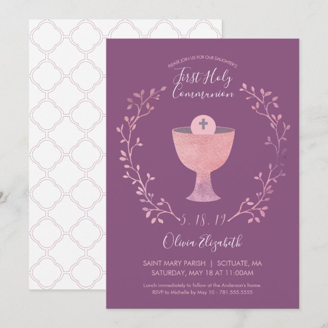 Première invitation de sainte communion - (Devant / Derrière)
