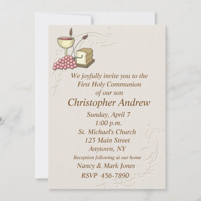 Première invitation de Tan de communion (Devant)