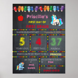Première maternelle fille, panneau de tableau