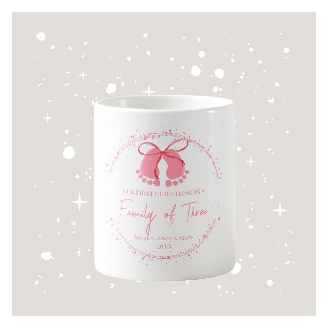 Première Mug de famille de Noël - Rose (Créateur téléchargé)