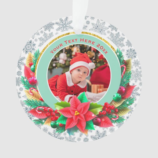 Première Noël de bébé personnalisé avec nom et pho (devant)