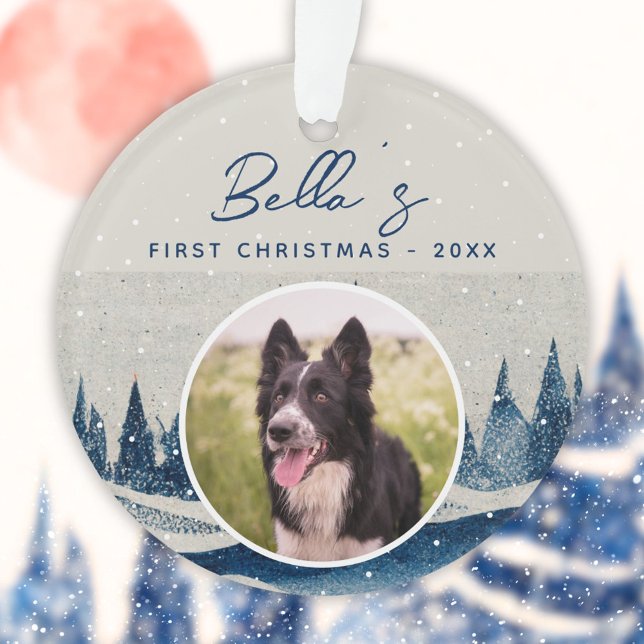 Première Noël de chiot forêt d'hiver Photo de chie (Créateur téléchargé)
