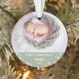 Première photo de coutume de Noël de bébé