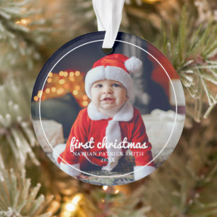 Première photo de Noël de Baby Frame ronde