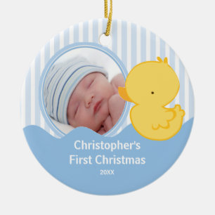 Première photo de Noël de bébé Ornement Canard Gar