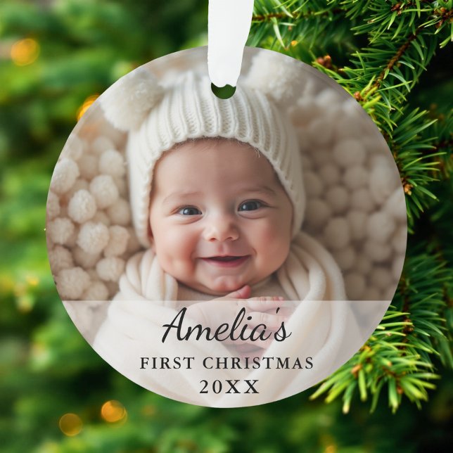 Première photo de Noël de bébé personnalisée (Créateur téléchargé)