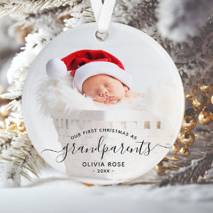 Première photo de Noël des grands-parents, écritur